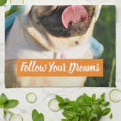 Mops Unicorn Geschirrtuch (Gefaltet)