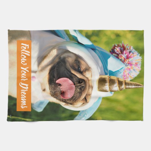 Mops Unicorn Geschirrtuch (Horizontal)