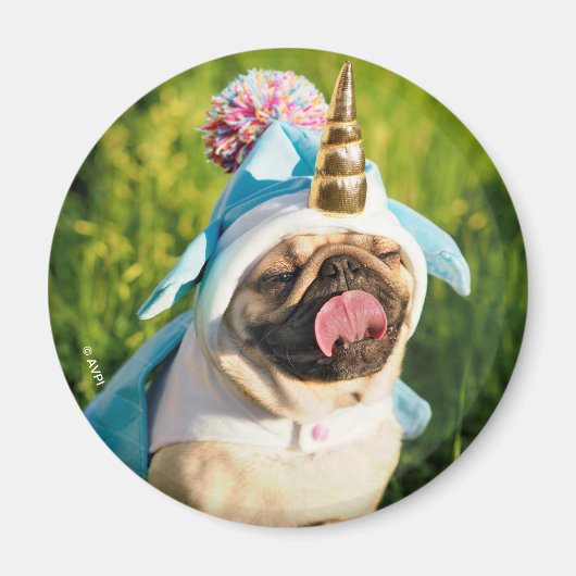 Mops Unicorn Magnet (Vorne)