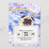 Mops unicorn - Niedliches Pugicorn Einladung (Vorne/Hinten)