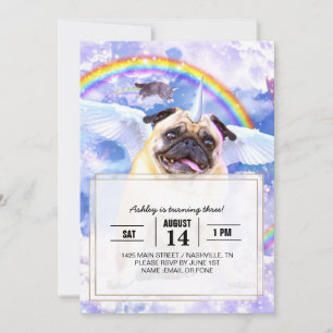Mops unicorn - Niedliches Pugicorn Einladung