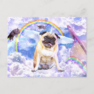 Mops unicorn - Niedliches Pugicorn Postkarte