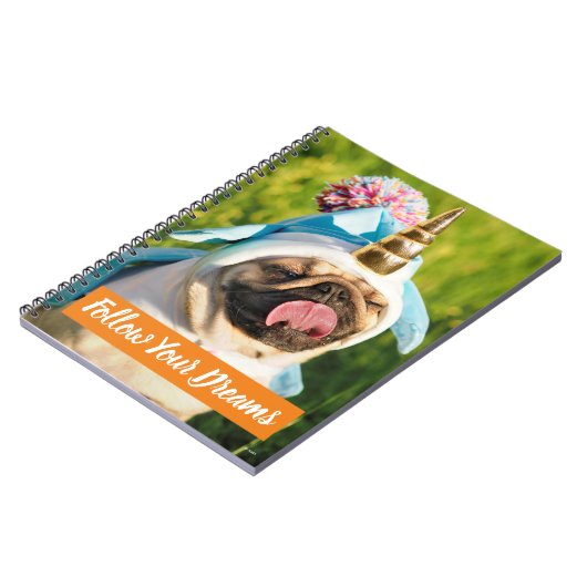 Mops Unicorn Notizblock (Linke Seite)