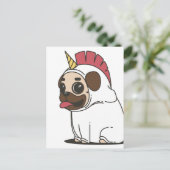 MOPS UNICORN POSTKARTE (Stehend Vorderseite)
