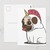 MOPS UNICORN POSTKARTE (Vorne/Hinten)