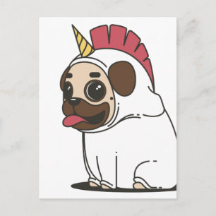MOPS UNICORN POSTKARTE