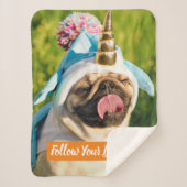 Mops Unicorn Sherpadecke (Vorderseite)