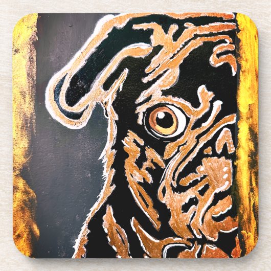 Mops Untersetzer (Vorderseite)