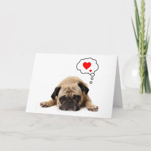 Mops Valentine Feiertagskarte