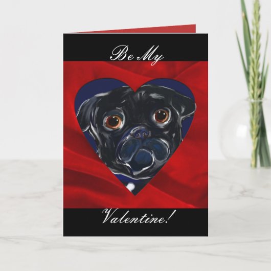 Mops Valentine Feiertagskarte (Vorderseite)
