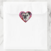 Mops Valentine Heart Stickers (Tasche)
