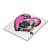 Mops Valentinstag Fliese (Seite)