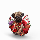 Mops Valentinstag Fotoblock (Rechts)
