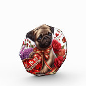 Mops Valentinstag Fotoblock (Links)