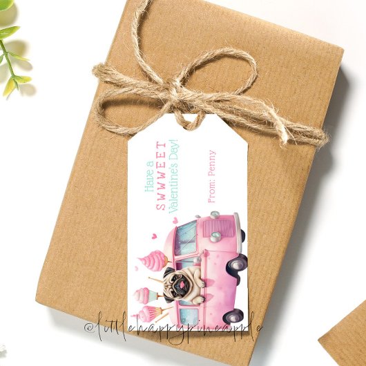 Mops Valentinstag Geschenkanhänger