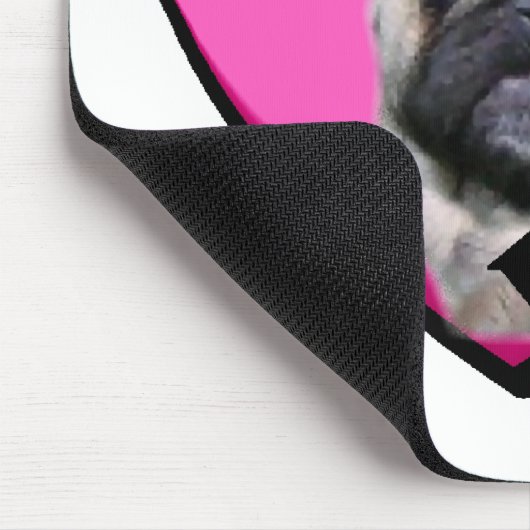 Mops Valentinstag Mousepad (Ecke)