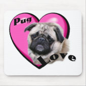 Mops Valentinstag Mousepad (Vorne)