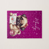 Mops Valentinstag Personalisierter Mops Welpe Lieb Puzzle (Horizontal)