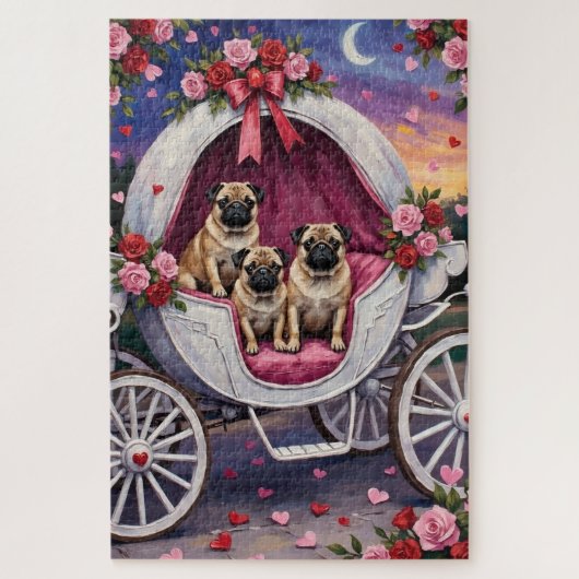Mops Valentinstag Puzzle (Vertikal)