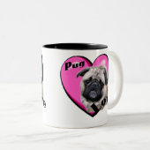 Mops Valentinstag Zweifarbige Tasse (VorderseiteRechts)