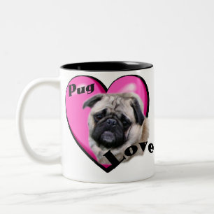 Mops Valentinstag Zweifarbige Tasse