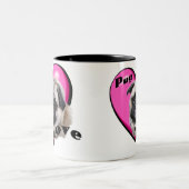 Mops Valentinstag Zweifarbige Tasse (Mittel)