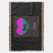Mops Vaporwave Herz Mops Dog Lover Geschenk Decke (Vorderseite Vertikal)