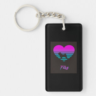 Mops Vaporwave Herz Mops Dog Lover Geschenk Schlüsselanhänger