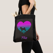 Mops Vaporwave Herz Mops Dog Lover Geschenk Tasche (Von Nahem)