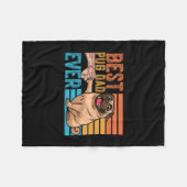 Mops Vater Ever Vatertag Papa Mops Fleecedecke (Vorderseite (Horizontal))