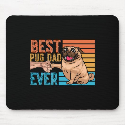 Mops Vater Ever Vatertag Papa Mops Mousepad (Vorne)
