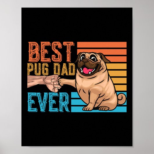 Mops Vater Ever Vatertag Papa Mops Poster (Vorne)