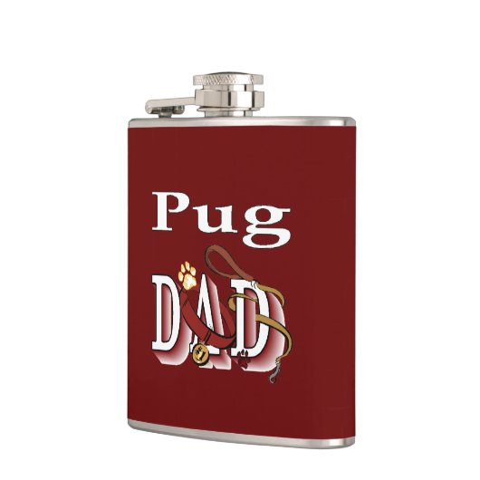 Mops Vater Geschenke Flachmann (Links)