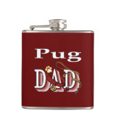 Mops Vater Geschenke Flachmann (Vorderseite)