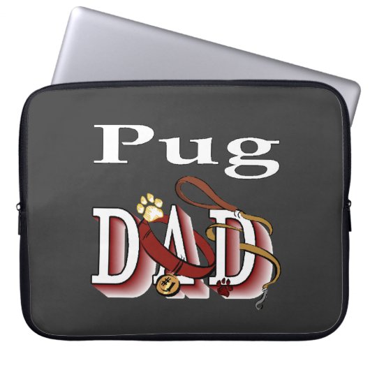 Mops Vater Geschenke Laptopschutzhülle (Vorderseite)