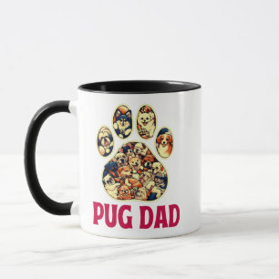 Mops Vater Hund Liebhaber T-Shirt am Tag des Vater Tasse