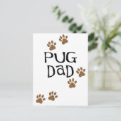 Mops Vater Postkarte (Stehend Vorderseite)