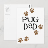 Mops Vater Postkarte (Vorne/Hinten)