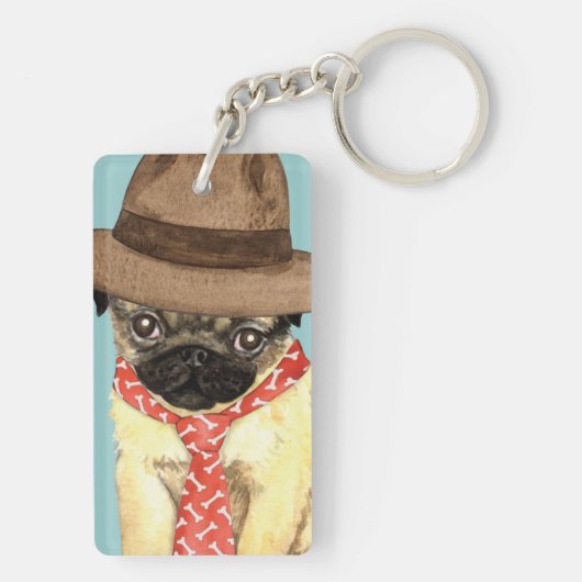 Mops Vater Schlüsselanhänger (Rückseite)