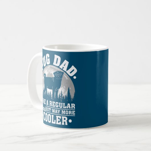 Mops Vater wie ein regelmäßiger Vater Funny Mops H Kaffeetasse (Vorderseite Links)