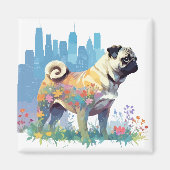 Mops Vector Art Animal in the Majestic Nature Wild Magnet (Vorne)