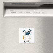 Mops Vector Art mit lebhaften Farben Magnet (In Situ (Geschirrspüler))
