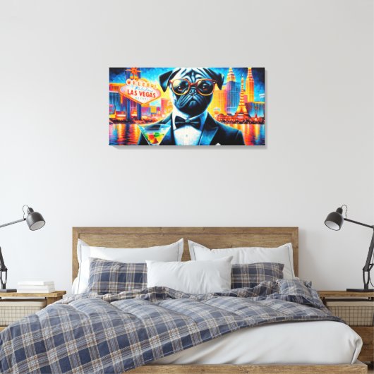 MOPS-VEGAS-NACHTLEBEN 4 LEINWANDDRUCK (Insitu (Schlafzimmer))