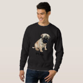 Mops verrückter Hund Sweatshirt (Vorne ganz)