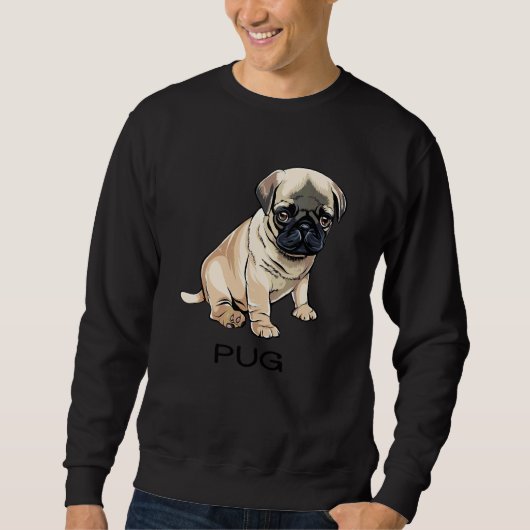 Mops verrückter Hund Sweatshirt (Vorderseite)