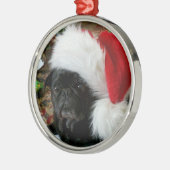 Mops-Verzierung Silbernes Ornament (Links)