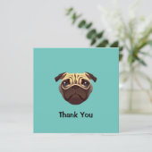 Mops Vielen Dank für Ihre Einladung (Stehend Vorderseite)