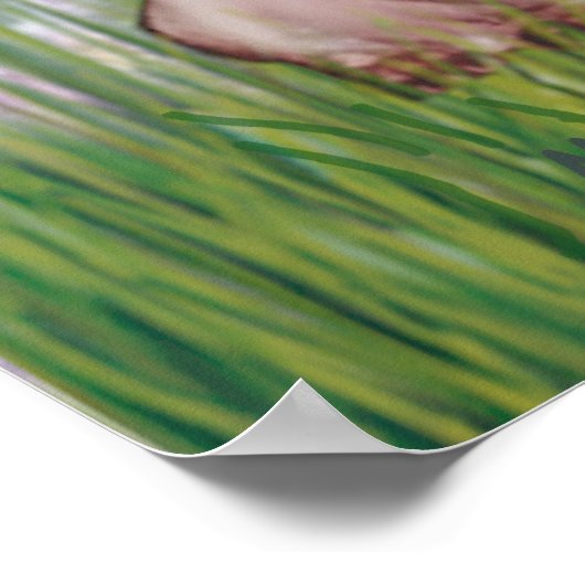 Mops (vier) - Lilien2 Poster (Ecke)