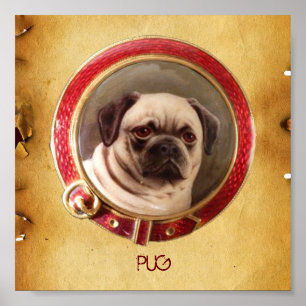 Mops viktorianisch MINIATURE HUNDERPORTRAS Poster