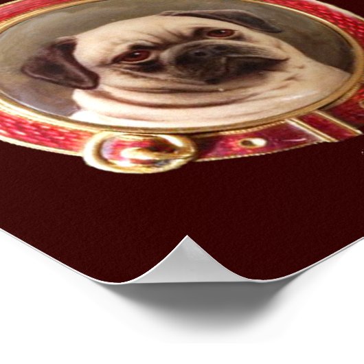 Mops viktorianisch MINIATURE HUNDERPORTRAS Poster (Ecke)